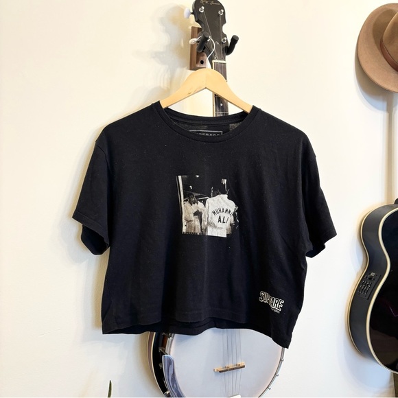 Superare Tops - Supreme Black Muhammad Ali boxing Crop Top